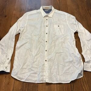 Ted Baker London Linen Blend White Long Sleeve Button Down Shirt Mens Size XL/7